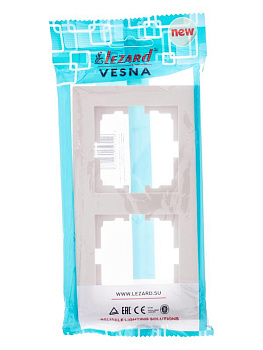 Рамка 2-местн. горизонт. VESNA кремов. LEZARD 742-0300-147 Рамка 2-местн. горизонт. VESNA кремов. LEZARD 742-0300-147