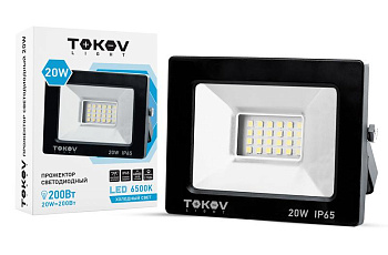Прожектор светодиодный 20Вт 1300лм 6500К IP65 черн. TOKOV LIGHT TKL-FL/LED-20-6.5K-IP65 Прожектор светодиодный 20Вт 1300лм 6500К IP65 черн. TOKOV LIGHT TKL-FL/LED-20-6.5K-IP65