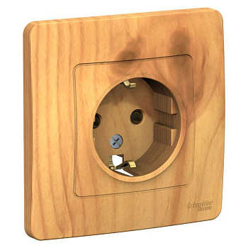 Розетка 1-м СП Blanca 16А IP20 250В с заземл. без защ. шторок ясень SchE BLNRS001015