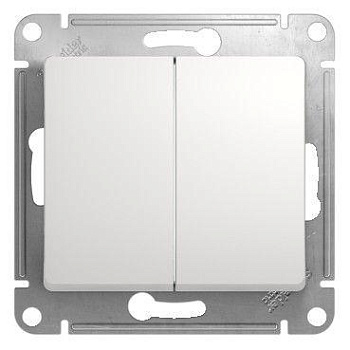 Механизм переключателя проходного 2-кл. СП Glossa 10А IP20 (сх. 6/2) 10AX бел. SchE GSL000165