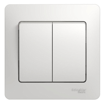 Выключатель 2-кл. СП Glossa 10А IP20 (сх. 5) 10AX в сборе бел. SchE GSL000152