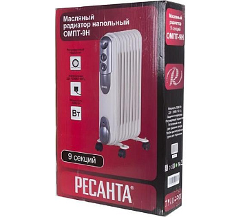 Радиатор электрич. 9 секц. масл. ОМПТ- 9Н (2кВт) Ресанта 67/3/4 Радиатор электрич. 9 секц. масл. ОМПТ- 9Н (2кВт) Ресанта 67/3/4
