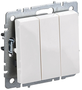 Выключатель 3-кл. СП BRITE ВС10-3-0-БрБ 10А бел. IEK BR-V30-0-10-K01