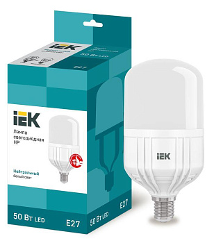 Лампа светодиодная HP 50Вт 230В 4000К E27 IEK LLE-HP-50-230-40-E27 Лампа светодиодная HP 50Вт 230В 4000К E27 IEK LLE-HP-50-230-40-E27