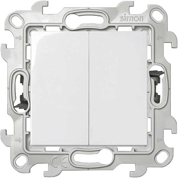 Выключатель 2-кл. 1п 2мод. СП Simon 24 Push&Go 10А IP20 механизм бел. Simon 2420398-030