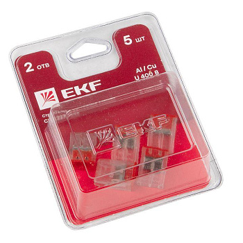 Клемма СМК 2273-242 (с пастой) 2 отверстия 0.5-2.5кв.мм блист. (уп.5шт) PROxima EKF plc-smk-2273-242b