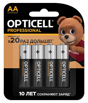Элемент питания алкалиновый AA/LR6 (блист. 4шт) Professional Opticell 5052001 Элемент питания алкалиновый AA/LR6 (блист. 4шт) Professional Opticell 5052001