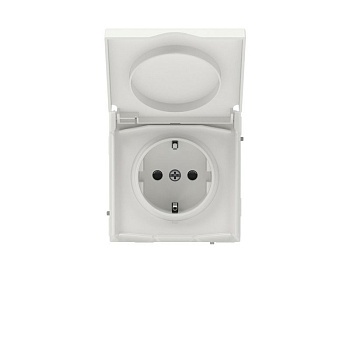 Розетка силовая KANT IP44 2P+E защ. шторки с крышкой бел. песок DKC 7010013