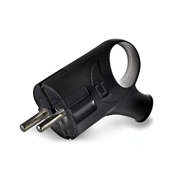 Вилка электрическая угловая 16А 250В с заземл. с ушком черн. (еврослот) UNIVersal А0112 Вилка электрическая угловая 16А 250В с заземл. с ушком черн. (еврослот) UNIVersal А0112