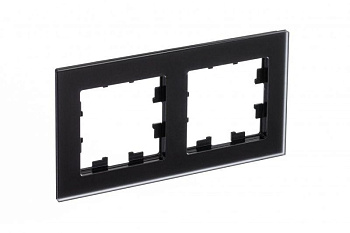 Рамка 2-м AtlasDesign Nature матов. стекло черн. SchE ATN331002