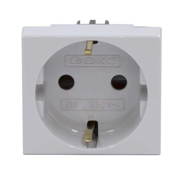 Розетка 1-м СП 2мод. Viva 16А IP20 2Р+Е с заземл. защ. шторки сер. DKC 45025