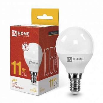 Лампа светодиодная LED-ШАР-VC 11Вт 230В E14 3000К 990лм IN HOME 4690612020587