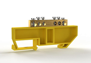 Шина PE "земля" на DIN-изоляторе 6х9мм 6 отвер. латунь TOKOV ELECTRIC TKE-BCB-69-6-DIN/PE 