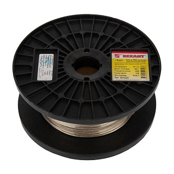 Трос стальной в ПВХ изоляции d2.0мм (200м) REXANT 09-5320 Трос стальной в ПВХ изоляции d2.0мм (200м) REXANT 09-5320