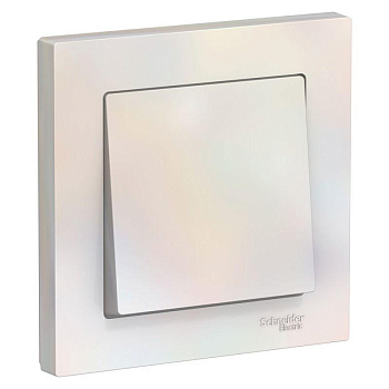 Выключатель 1-кл. СП AtlasDesign 10А IP20 (сх. 1) 10AX в сборе жемчуж. SchE ATN000412