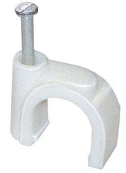 Скоба крепежная круглая 7мм пластик. (уп.100шт) IEK USK11-07-100