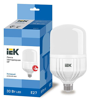 Лампа светодиодная HP 30Вт 230В 6500К E27 IEK LLE-HP-30-230-65-E27 Лампа светодиодная HP 30Вт 230В 6500К E27 IEK LLE-HP-30-230-65-E27