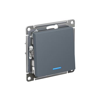 Переключатель проходной 1-кл. СП AtlasDesign 10А IP20 (сх. 6а) 10AX с подсветкой механизм грифель SE ATN000763