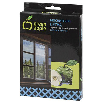 Сетка москитная для окон 130х150см (сетка + крепеж. лента) GBN001 Green Apple Б0032057 Сетка москитная для окон 130х150см (сетка + крепеж. лента) GBN001 Green Apple Б0032057