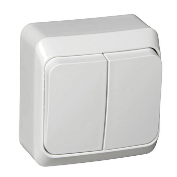 Выключатель 2-кл. ОП Этюд 10А IP20 с подсветкой бел. SchE BA10-006B