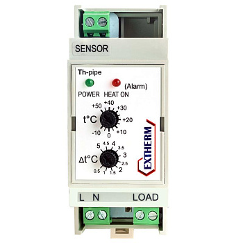 Термостат механический 16А для труб на DIN-рейку EXTHERM Th-pipe 