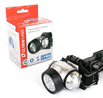 Фонарь налобный LED 5352 (14LED 4 режима; 3хR03 метал.) Ultraflash 10261 Фонарь налобный LED 5352 (14LED 4 режима; 3хR03 метал.) Ultraflash 10261