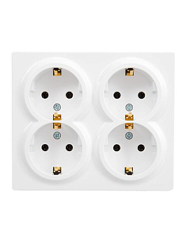 Розетка 4-мест. с заземл. LETO закрытый корпус ПБТ бел. LEZARD 752-0200-127BDP