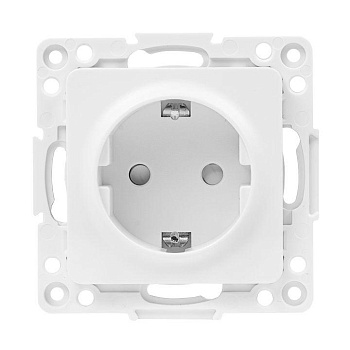 Механизм розетки 1-м СП Стокгольм 16А IP20 с заземл. защ. шторки бел. PROxima EKF EYR16-028-10