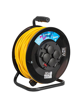 Удлинитель на катушке 4х50м с заземл. 16А IP44 ПВС 3х2.5 Космос YKKsm50m-4g-Z(2.5)IP