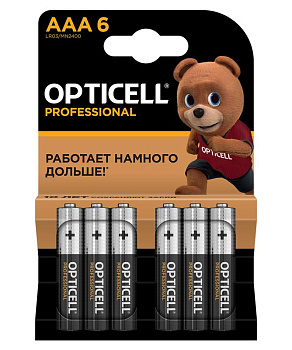 Элемент питания алкалиновый AAA/LR03 (блист. 6шт) Professional Opticell 5052004 Элемент питания алкалиновый AAA/LR03 (блист. 6шт) Professional Opticell 5052004