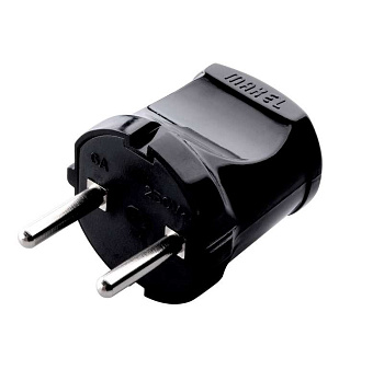 Вилка электрическая без заземл. черн. Makel 10051 Вилка электрическая без заземл. черн. Makel 10051