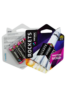 Элемент питания алкалиновый LR6 KOSMOS premium ROCKETS (блист. 4шт) Космос KOSLR6ROCKETS4BL