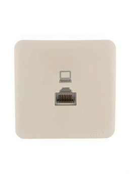 Розетка компьютерная 1-м ОП Viola RJ45 крем. LEZARD 751-0300-139 Розетка компьютерная 1-м ОП Viola RJ45 крем. LEZARD 751-0300-139