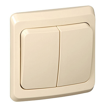 Выключатель 2-кл. СП Этюд 10А IP20 крем. SchE BC10-002K