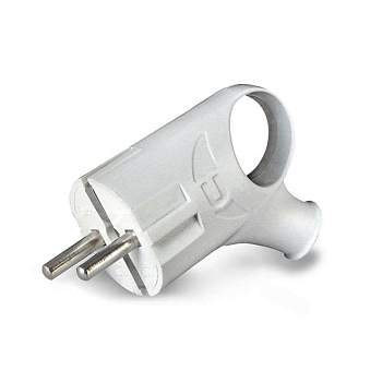 Вилка электрическая угловая 16А 250В с заземл. с ушком бел. (еврослот) UNIVersal А112 Вилка электрическая угловая 16А 250В с заземл. с ушком бел. (еврослот) UNIVersal А112