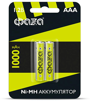 Аккумулятор AAA 1.2В Ni-MH 1000мА.ч BL-2 (уп.2шт) ФАZА 5002913 Аккумулятор AAA 1.2В Ni-MH 1000мА.ч BL-2 (уп.2шт) ФАZА 5002913