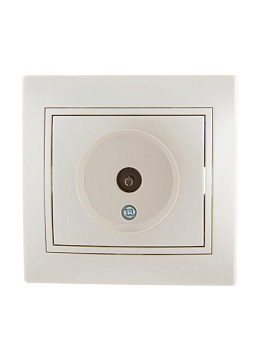 Розетка проходная TV СП Mira 16А IP20 со вставкой жемчуж./бел. перламутр. LEZARD 701-3030-129