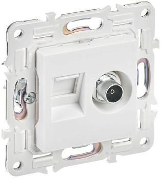Розетка двойная TV+RJ45 кат.5E SKANDY SK-A14W арктич. бел. IEK SK-AK20-1-K01 Розетка двойная TV+RJ45 кат.5E SKANDY SK-A14W арктич. бел. IEK SK-AK20-1-K01