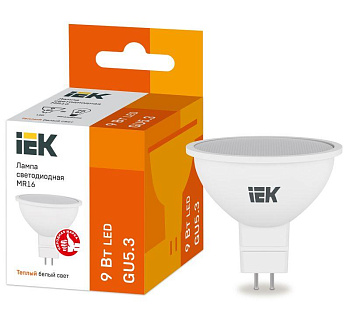 Лампа светодиодная MR16 софит 9Вт 230В 3000К GU5.3 IEK LLE-MR16-9-230-30-GU5 Лампа светодиодная MR16 софит 9Вт 230В 3000К GU5.3 IEK LLE-MR16-9-230-30-GU5