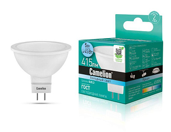 Лампа светодиодная LED5-S108/845/GU5.3 5Вт 4500К бел. GU5.3 385лм 220-240В Camelion 12042 Лампа светодиодная LED5-S108/845/GU5.3 5Вт 4500К бел. GU5.3 385лм 220-240В Camelion 12042