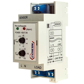 Термостат механический 16А для систем антиобледенения на DIN-рейку EXTHERM Th-roof 