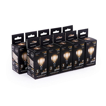 Лампа светодиодная филаментная Black Filament 11Вт шар 2700К E14 Gauss 105801111 Лампа светодиодная филаментная Black Filament 11Вт шар 2700К E14 Gauss 105801111