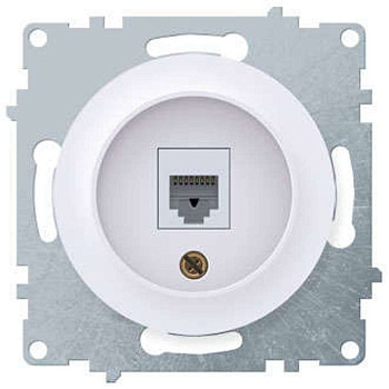 Розетка компьютерная 1-м СП Florence RJ45 кат.5E механизм бел. (1E20701300) OneKeyElectro 2172770