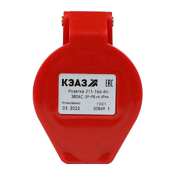Розетка кабельная 214 16А 380AC 3P+PE 6ч IP44 КЭАЗ 222750