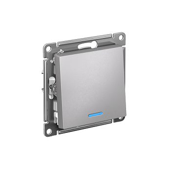 Механизм переключателя проходного 1-кл. СП AtlasDesign 10А IP20 (сх. 6а) 10AX с подсветкой алюм. SchE ATN000363