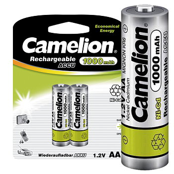 Аккумулятор AA/R6 NI-CD 1000мА.ч BP-2 (блист.2шт) Camelion 6181 Аккумулятор AA/R6 NI-CD 1000мА.ч BP-2 (блист.2шт) Camelion 6181