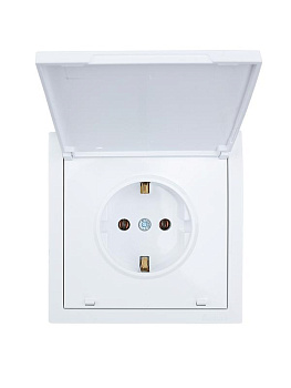 Розетка 1-мест. с/з с крышкой СП ZIMA 16А ПБТ безвинт. зажим бел. LEZARD 704-0288-123BQC