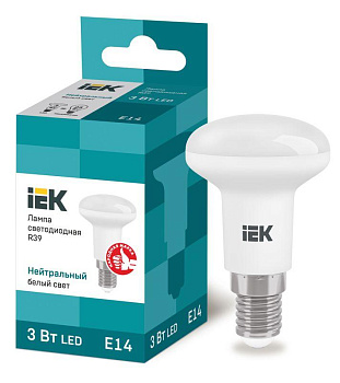 Лампа светодиодная ECO R39 3Вт 4000К бел. E14 270лм 230-240В IEK LLE-R39-3-230-40-E14 Лампа светодиодная ECO R39 3Вт 4000К бел. E14 270лм 230-240В IEK LLE-R39-3-230-40-E14