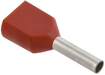 Наконечник-гильза изол. НГИ2 0.75-8 темно-красн. (уп.100шт) IEK UTE10-D75-100