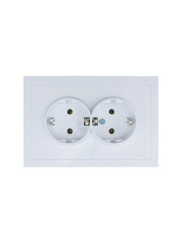Розетка 2-мест. с/з СП ZIMA IP20 16А ПБТ безвинт. зажим бел. LEZARD 704-0200-127BQC